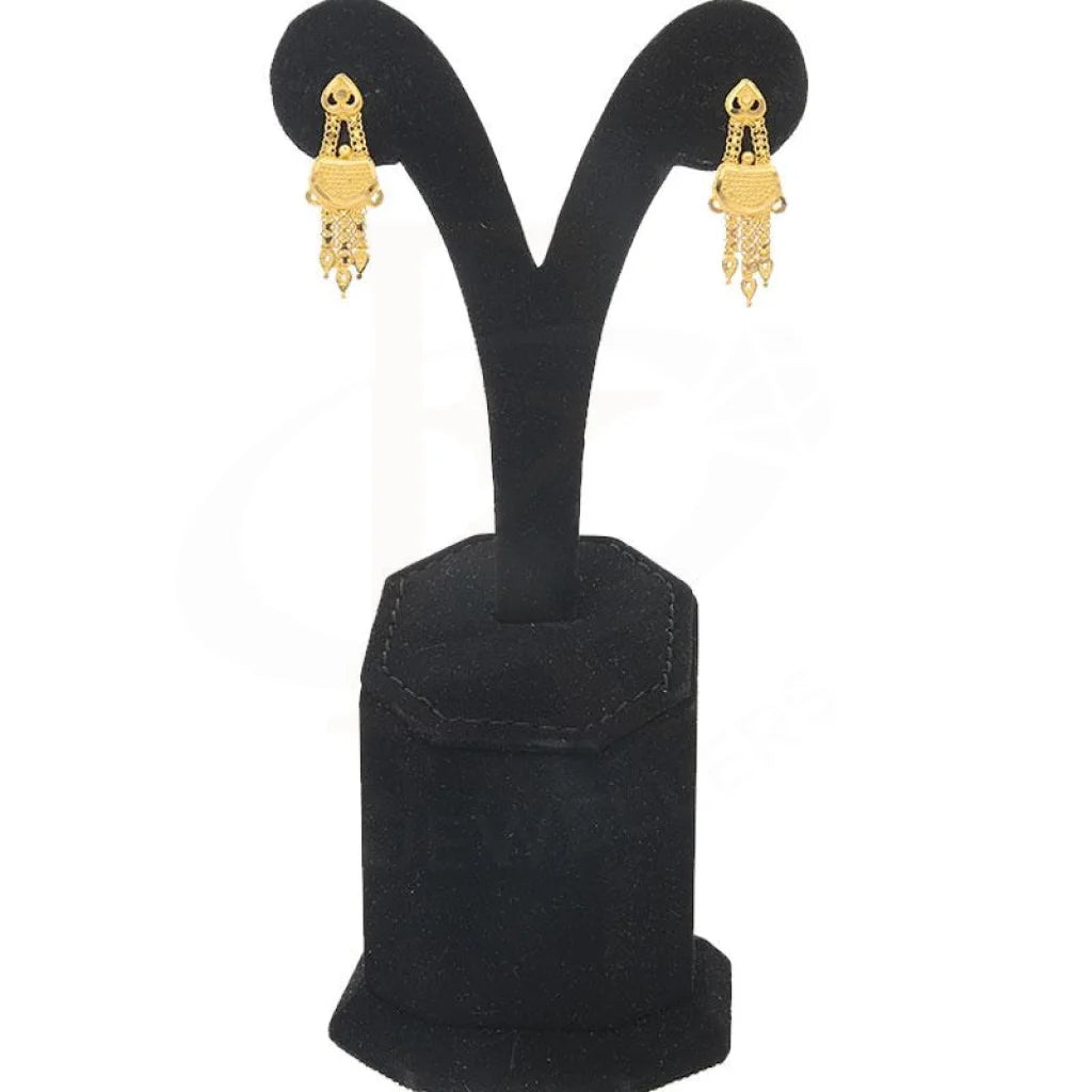 Gold Traditional Drop Earrings 22Kt - Fkjern22K2167