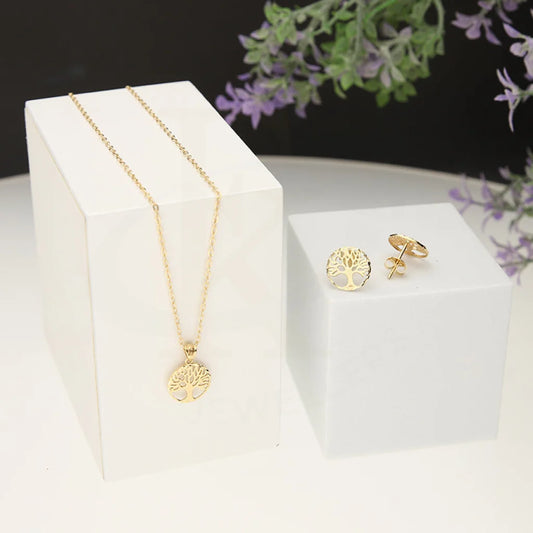 Gold Tree Pendant Set (Necklace And Earrings) 18Kt - Fkjnklst18K5246 Sets