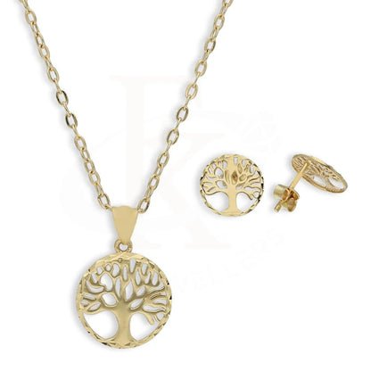 Gold Tree Pendant Set (Necklace And Earrings) 18Kt - Fkjnklst18K5246 Sets