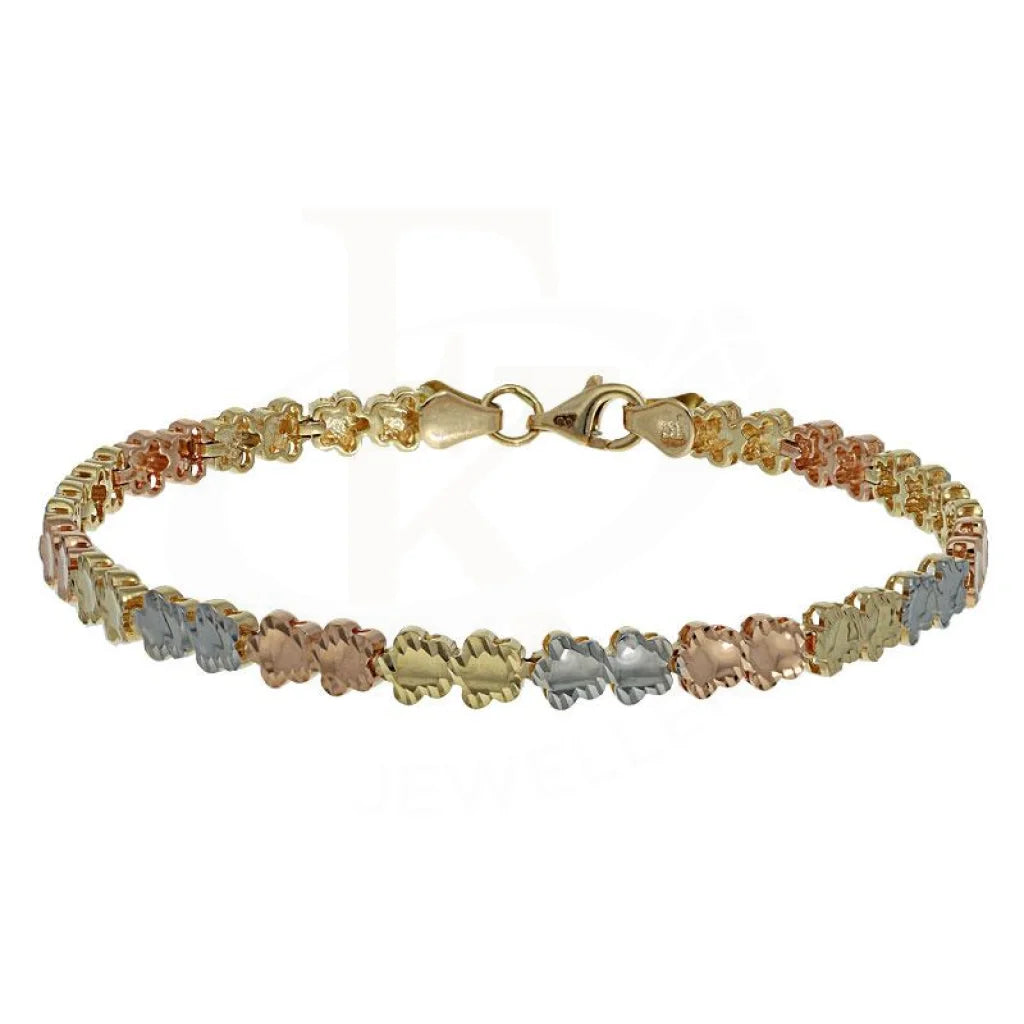 Gold Tri-Color Flowers Bracelet 18Kt - Fkjbrl2120 Bracelets