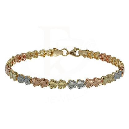 Gold Tri-Color Flowers Bracelet 18Kt - Fkjbrl2120 Bracelets