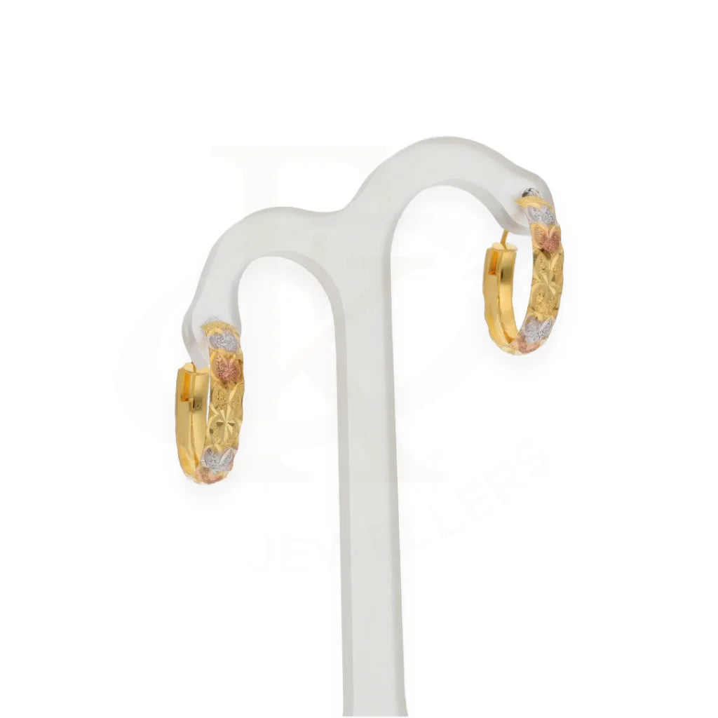 Gold Tri Tone Clip On Hoop 21Kt - Fkjern21K7994 Earrings