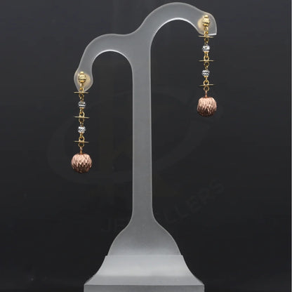 Gold Tri-Tone Drop Earrings 18Kt - Fkjern18K7843