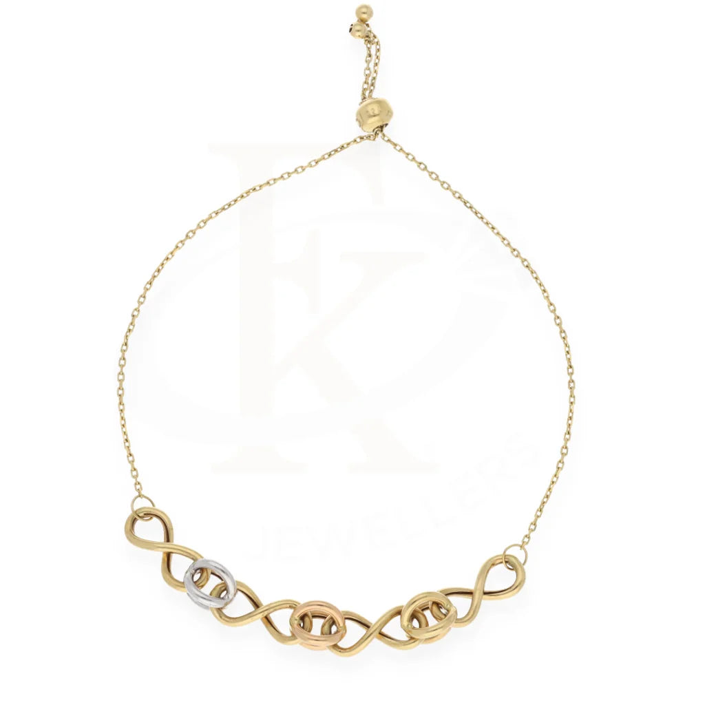 Gold Tri-Tone Infinity Shaped Bracelet 18Kt - Fkjbrl18K7848 Bracelets