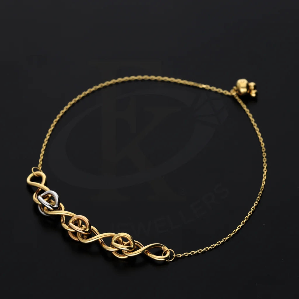 Gold Tri-Tone Infinity Shaped Bracelet 18Kt - Fkjbrl18K7848 Bracelets