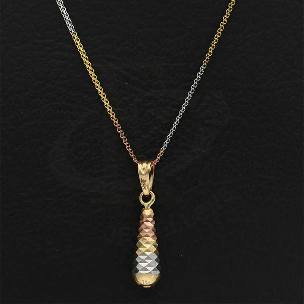 Gold Tri Tone Necklace (Chain With Pendant) 18Kt - Fkjnkl18K2815 Necklaces