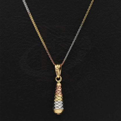 Gold Tri Tone Necklace (Chain With Pendant) 18Kt - Fkjnkl18K2815 Necklaces