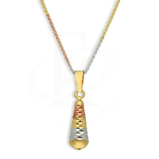 Gold Tri Tone Necklace (Chain With Pendant) 18Kt - Fkjnkl18K2815 Necklaces