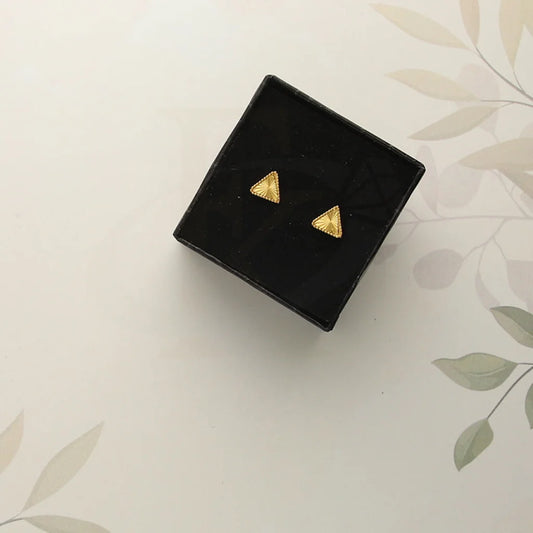 Gold Triangle Shaped Stud Earrings 21Kt - Fkjern21Km5006