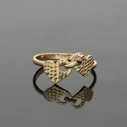 Gold Twin Hearts Ring 18Kt - Fkjrn18K2572 Rings