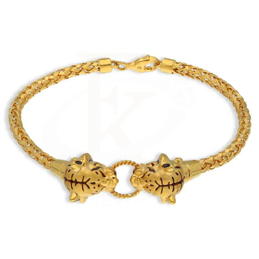 Gold Twin Lion With Ring Mens Bracelet 22Kt - Fkjbrl22K2932 Bracelets