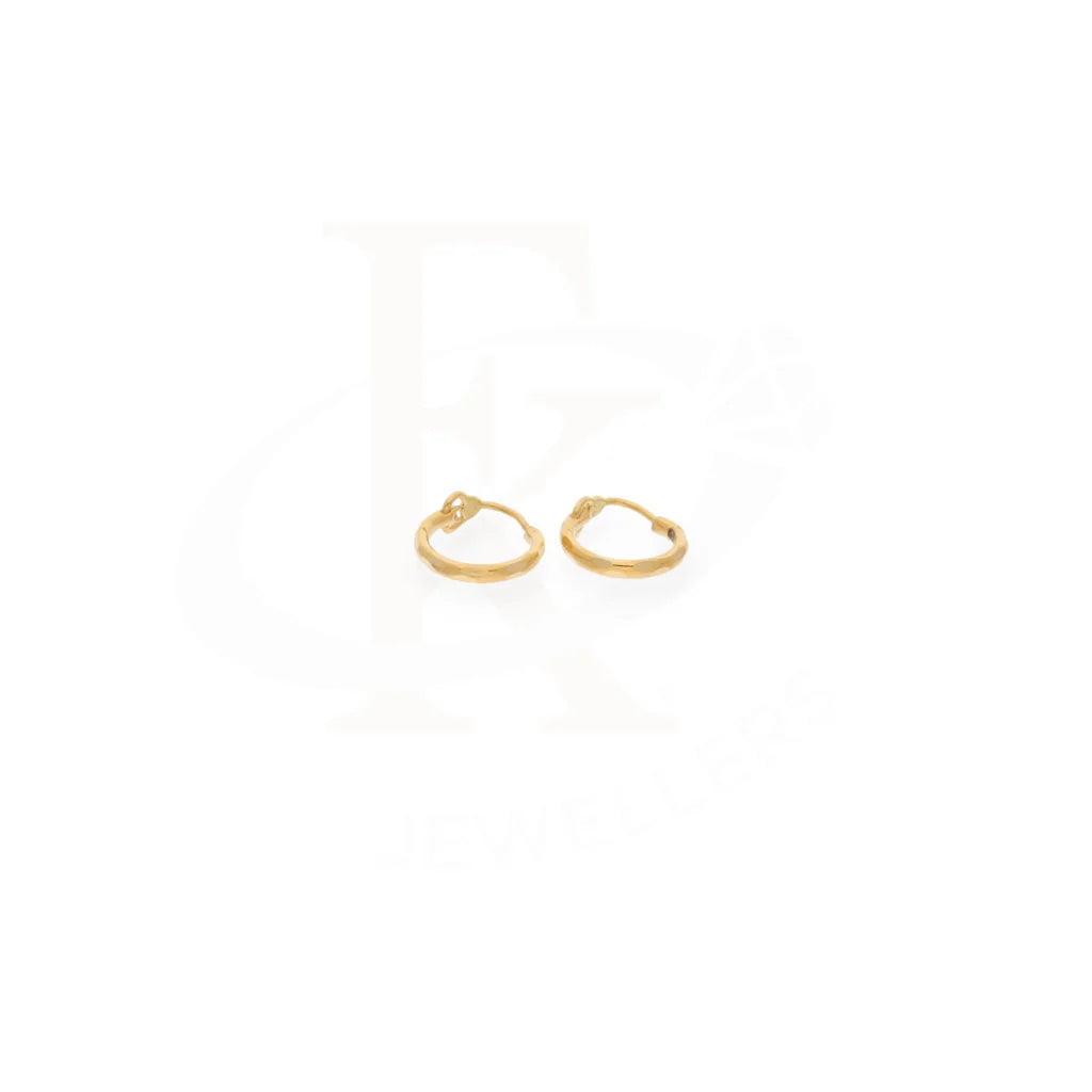 Gold Twisted Huggie Hoop 21Kt - Fkjern21K7995 Earrings