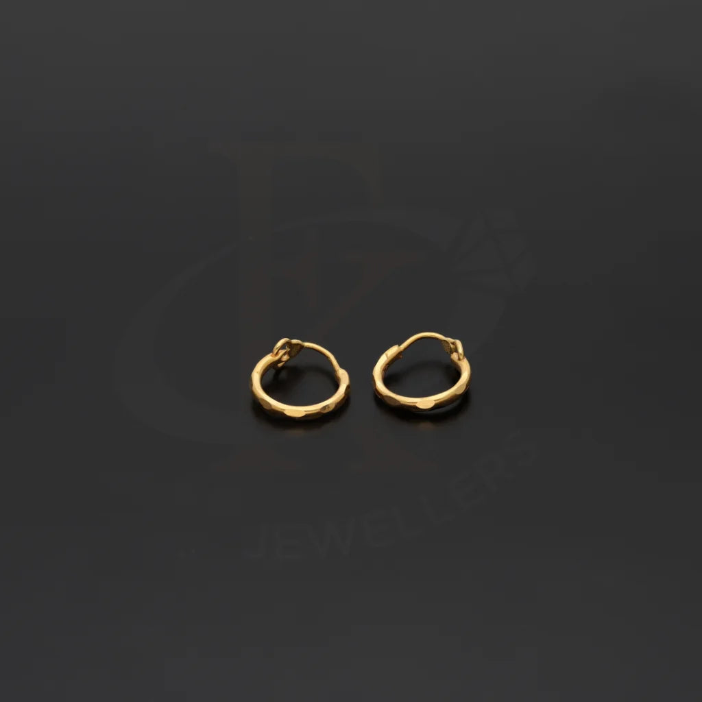 Gold Twisted Huggie Hoop 21Kt - Fkjern21K7995 Earrings