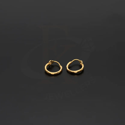 Gold Twisted Huggie Hoop 21Kt - Fkjern21K7995 Earrings