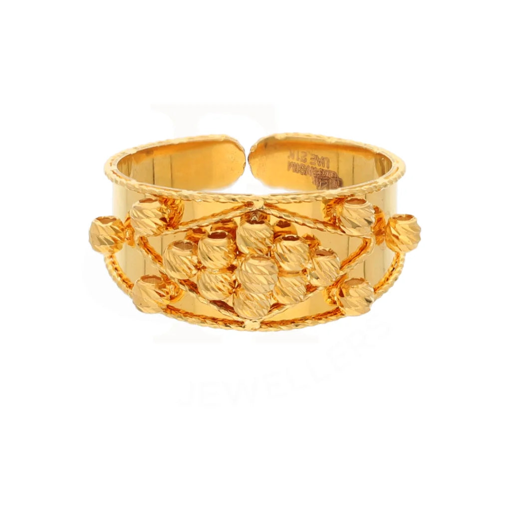 Gold Waves Design Stud Stone Bangle Set (Bangle And Ring) 21Kt - Fkjset21Km8686 Pendant Sets