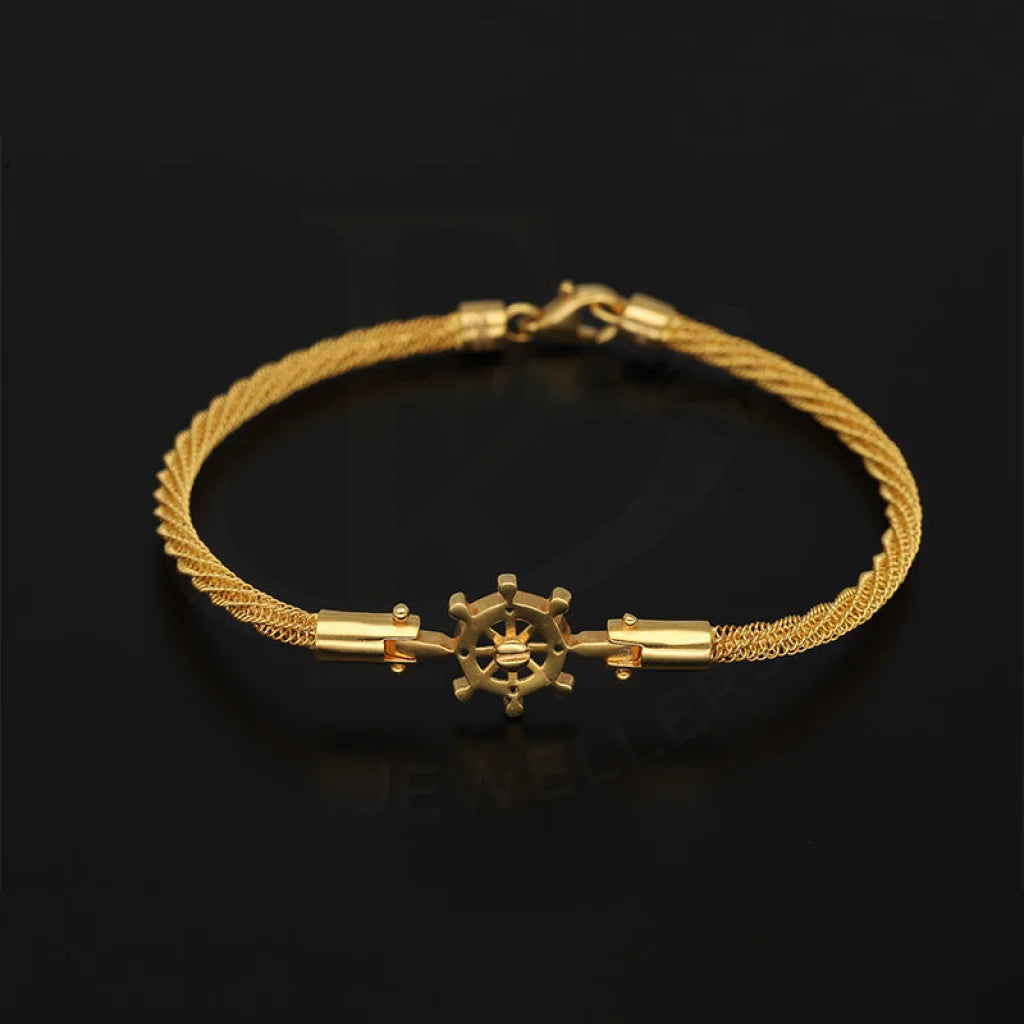 Gold Wheel Shaped Bracelet 22Kt - Fkjbrl22K5034 Bracelets