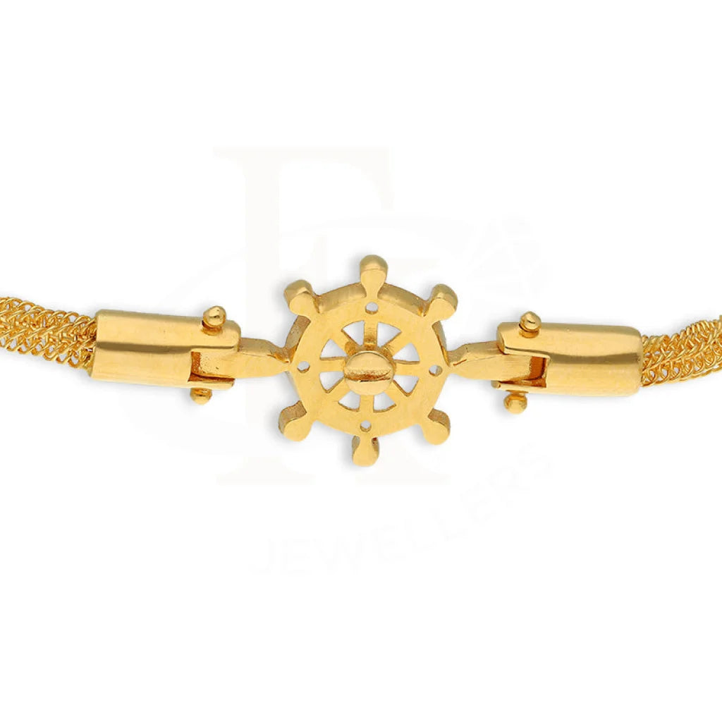 Gold Wheel Shaped Bracelet 22Kt - Fkjbrl22K5034 Bracelets