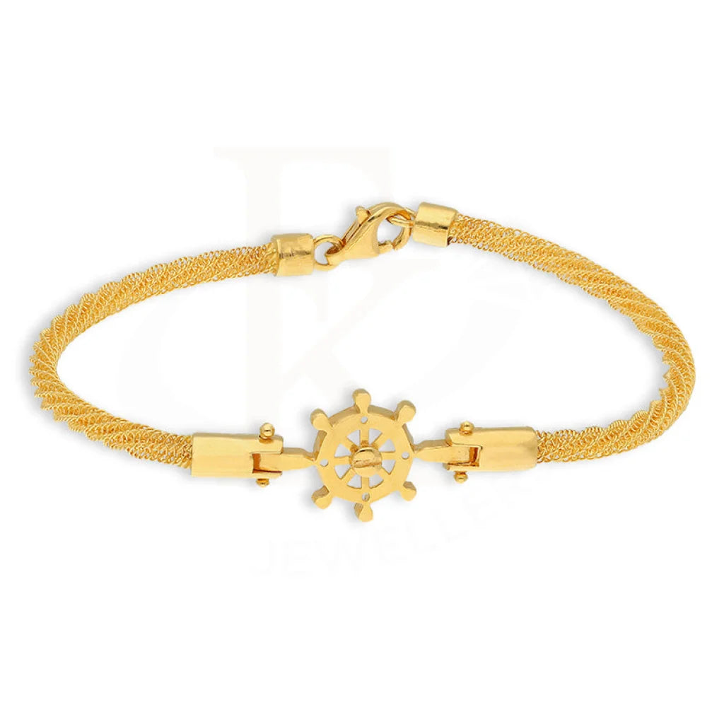 Gold Wheel Shaped Bracelet 22Kt - Fkjbrl22K5034 Bracelets