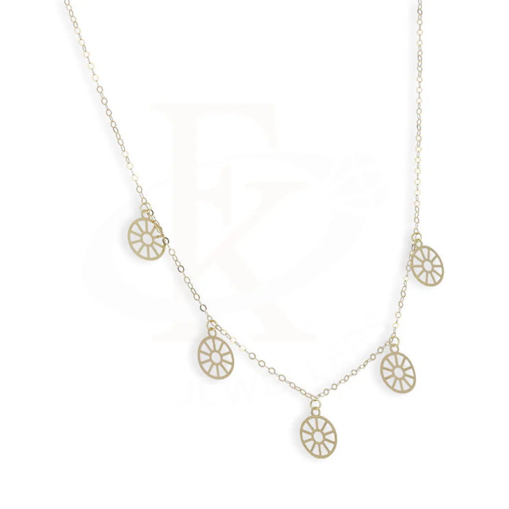 Gold Wheel Shaped Necklace 18Kt - Fkjnkl18Km5343 Necklaces