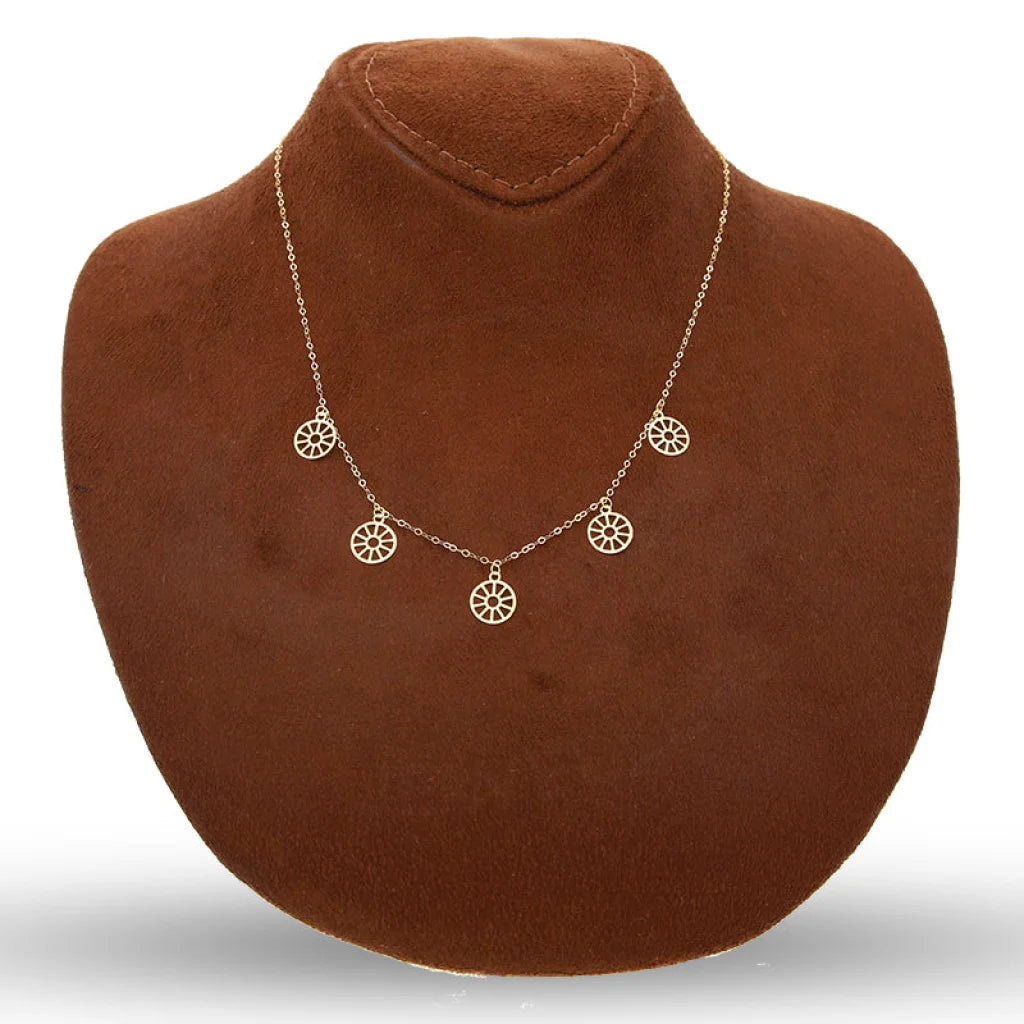 Gold Wheel Shaped Necklace 18Kt - Fkjnkl18Km5343 Necklaces