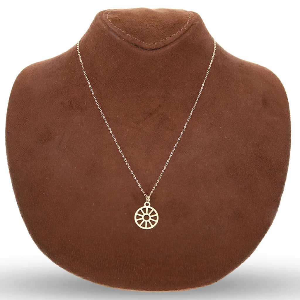 Gold Wheel Shaped Necklace 18Kt - Fkjnkl18Km5286 Necklaces