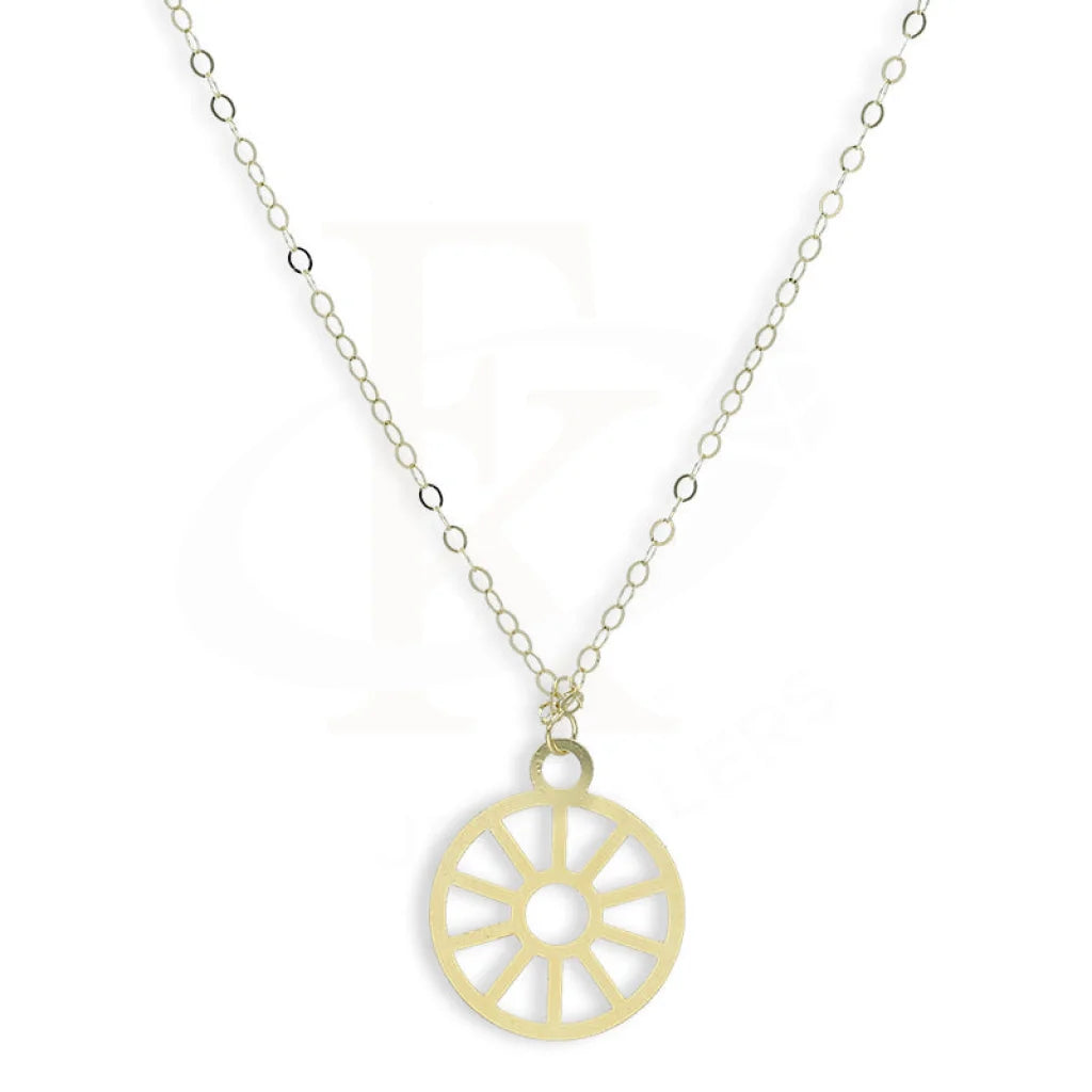 Gold Wheel Shaped Necklace 18Kt - Fkjnkl18Km5286 Necklaces