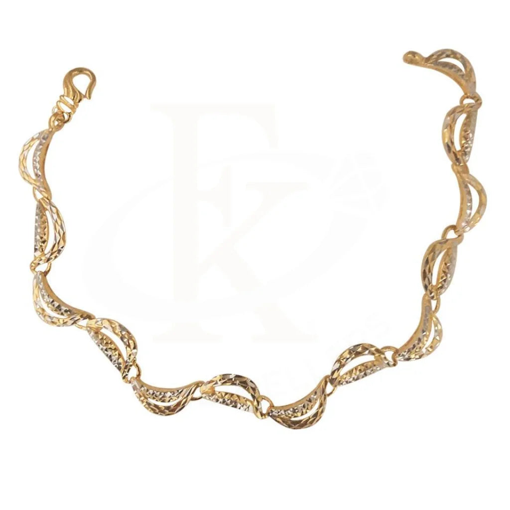 Gold Zig-Zag Bracelet 22Kt - Fkjbrl2010 Bracelets