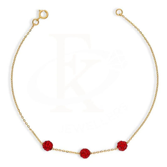 Gold Zirconia Round Shaped Bracelet 21Kt - Fkjbrl21K2913 Bracelets