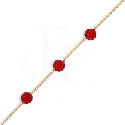 Gold Zirconia Round Shaped Bracelet 21Kt - Fkjbrl21K2913 Bracelets