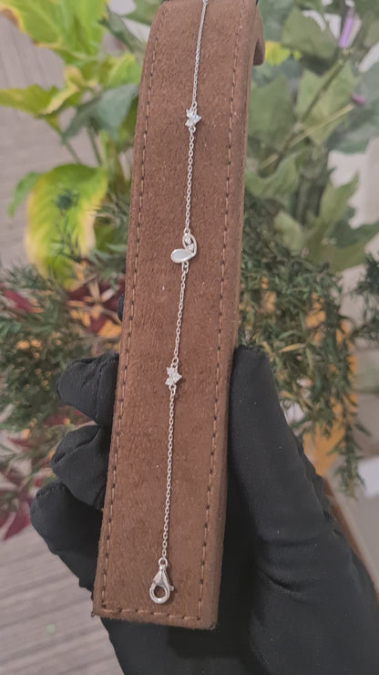 Sterling Silver 925 Designer Heart Bracelet - FKJBRLSL10674