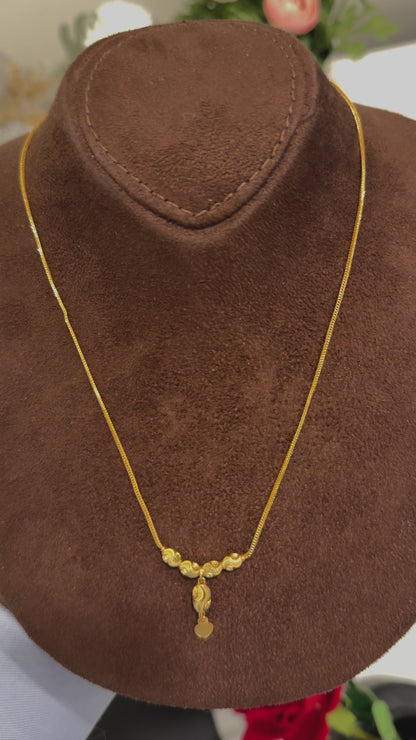 Gold Minimalist Dainty Drop Necklace 21KT - FKJNKL21KM10336