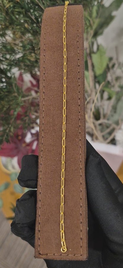 Gold Slim Link Bracelet 21KT - FKJBRL21KM11493