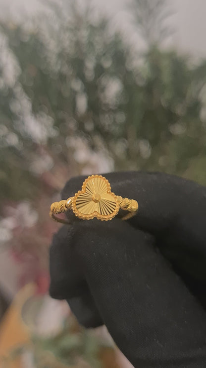 Gold Petal Blossom Ring 21KT - FKJRN21KM10879