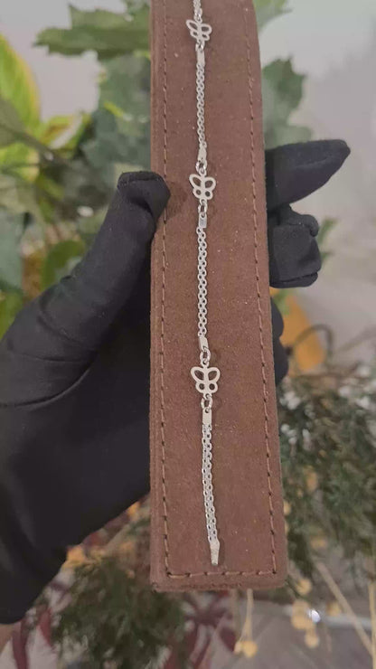 <tc>سوار من الفضة الإسترلينية عيار 925 بتصميم فراشة - FKJBRLSL10648</tc>