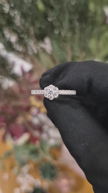 Sterling Silver 925 Floral Cluster Ring - FKJRNSL10989