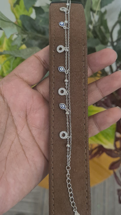 Sterling Silver 925 Evil Eye Drop Bracelet - FKJBRLSL10615