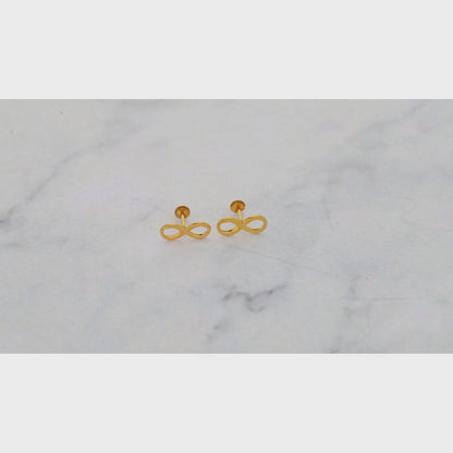 Gold Infinity Shaped Earrings 21KT - FKJERN21KM9899