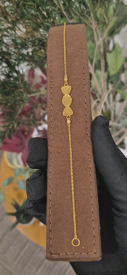 Gold Filigree Charms Bracelet 21KT - FKJBRL21KM11492