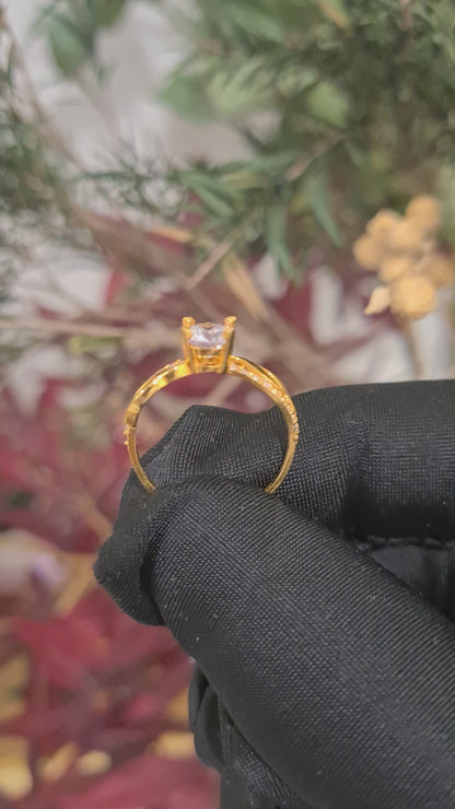 Gold Diamond Ring 21KT - FKJRN21KM10456