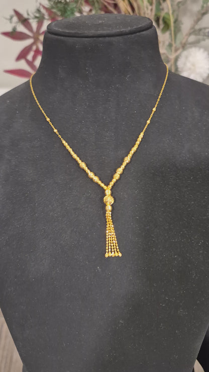 Gold Tassel Necklace 21KT - FKJNKL21KM12011
