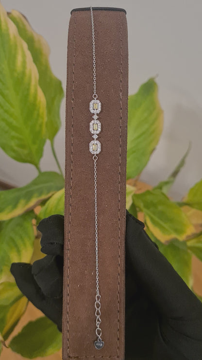 Sterling Silver 925 Dainty Three Beads Bracelet - FKJBRLSL10531