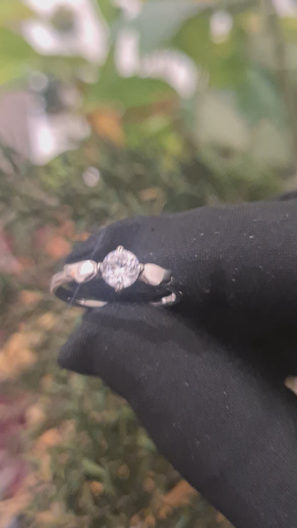 Sterling Silver 925 Ethereal Solitaire Ring - FKJRNSL10786