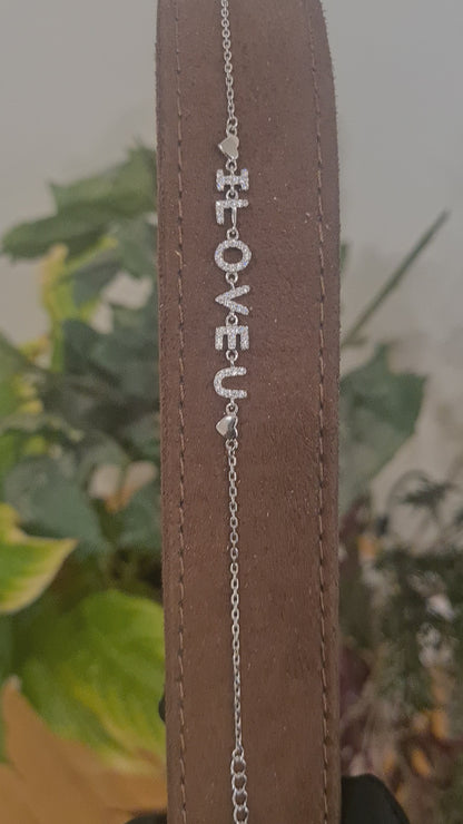 Sterling Silver 925 Love You Bracelet - FKJBRLSL10636