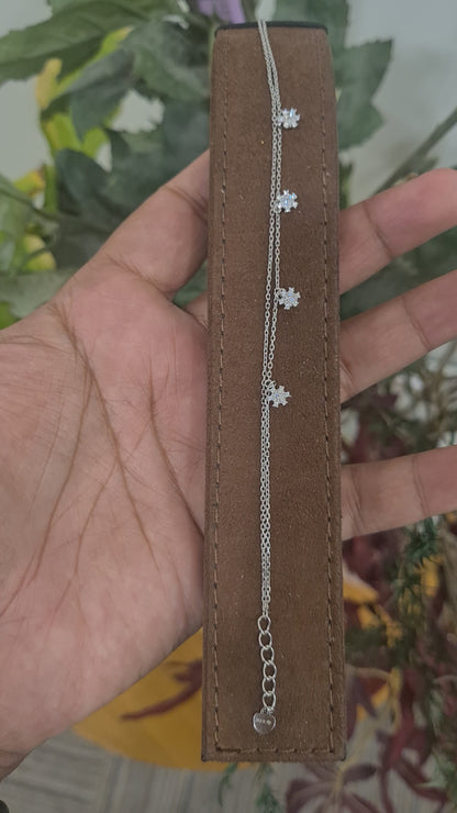 Sterling Silver 925 Twinkling Stars Bracelet - FKJBRLSL10608