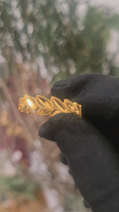 Gold Leaf Link Ring 21KT - FKJRN21KM10875