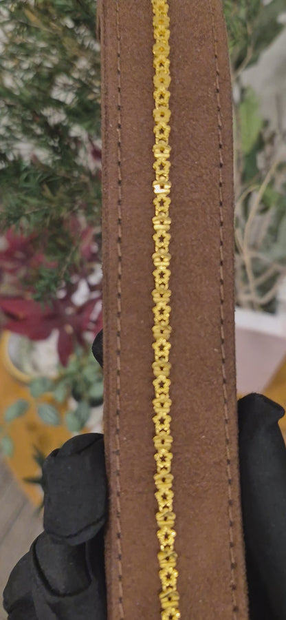 Gold Textured Link Bracelet 21KT - FKJBRL21KM11489