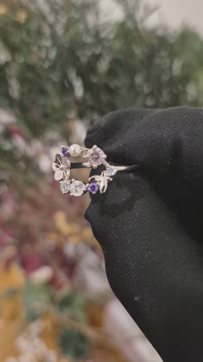 Sterling Silver 925 Floral Wrap Ring - FKJRNSL11027