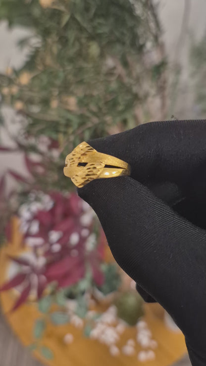 Gold Classic Design Ring 21KT - FKJRN21KM11892