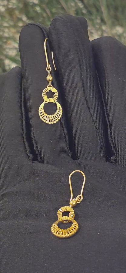 Gold Star Cutout Earrings 21KT - FKJERN21KM11468