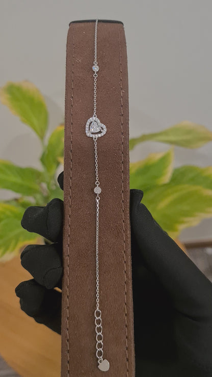 Sterling Silver 925 Heart Bracelet - FKJBRLSL10563